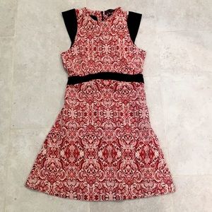 Zara XS Red printed mini dress